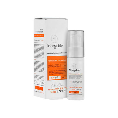 کرم ضد آفتاب و ضد لک رنگی مارگریت  مناسب برای پوست معمولی و خشک با SPF50+