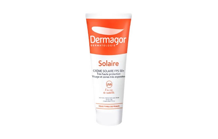 کرم ضد آفتاب بی‌رنگ درماگور مناسب برای پوست معمولی تا خشک با SPF50+